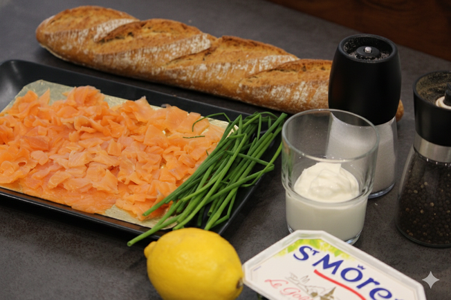 Foto dos ingredientes dos crostinis