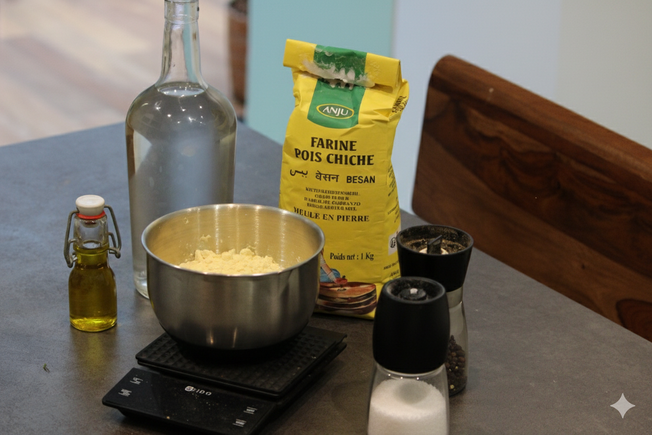 Foto dos ingredientes dos mini-cannelés